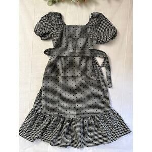 Women’s F&F Black Plaid Maxi Summer Dress Sz 14